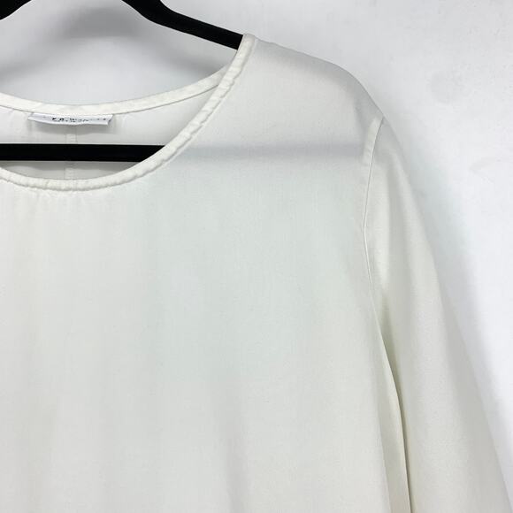 Bryn Walker 3/4 Sleeve Tencel Top Womens Size Medium White Scoop Neck - Picture 3 of 8